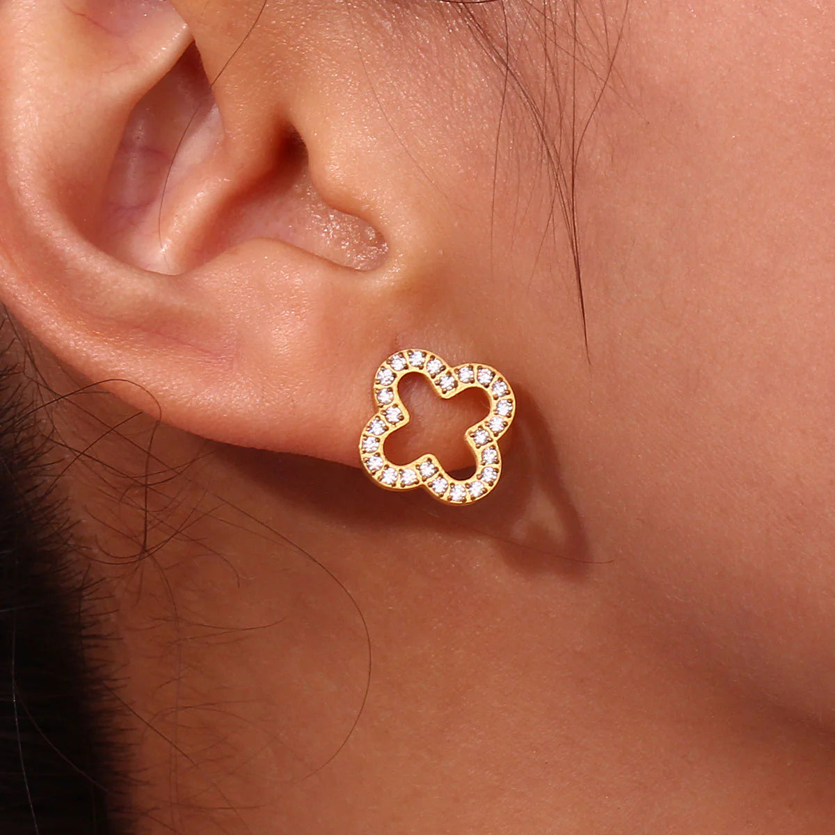 Stainless steel 18k gold plated earings