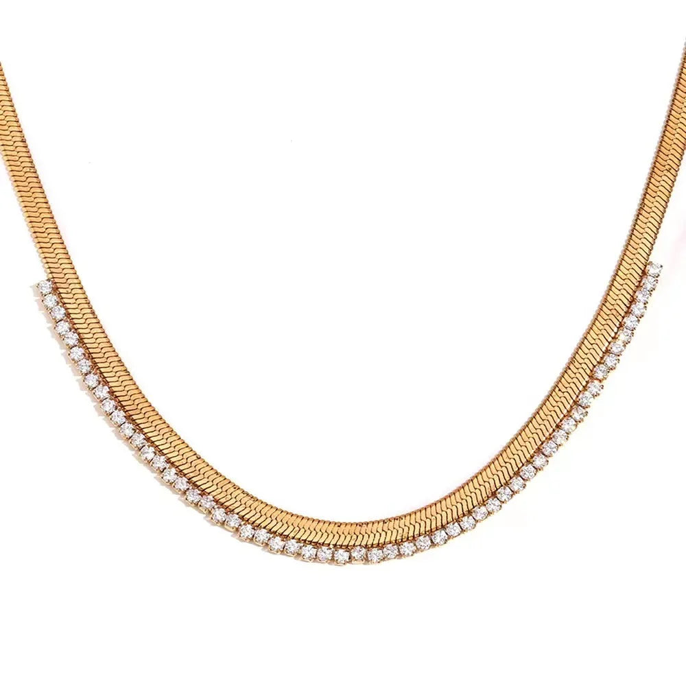 18k gold plated Olivia stone necklace