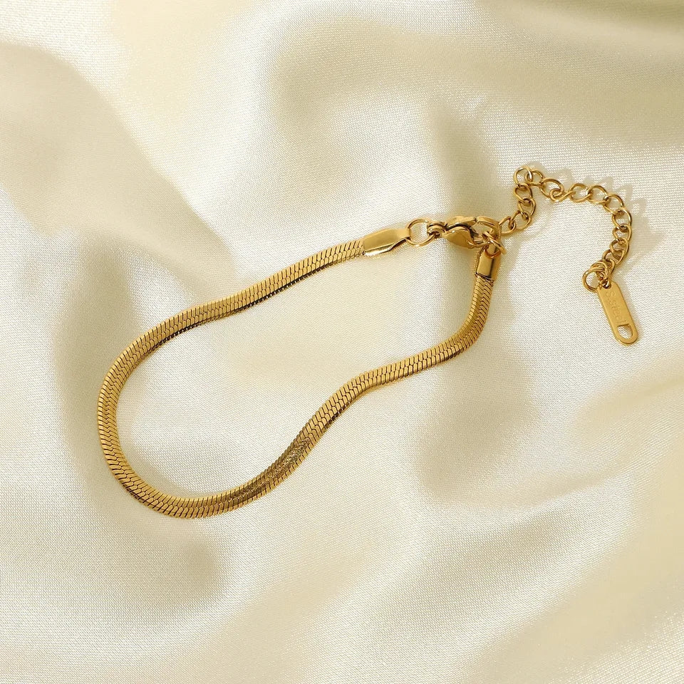 Stainless steel 18k gold plated anklets